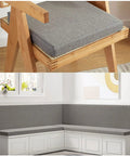 Customizable Size And Color Bench Cushion For Indoor And Outdoor Benches, Bay Window Seat Pad with durable 50D linen visible.