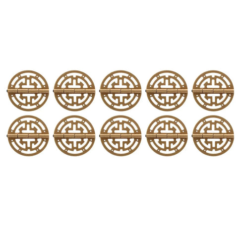 Bronze Round Brass Hinges Antique Style Cabinet Hardware for Jewelry Boxes Gift Boxes and Wine Boxes Brass Butt Hinges Ten Sets