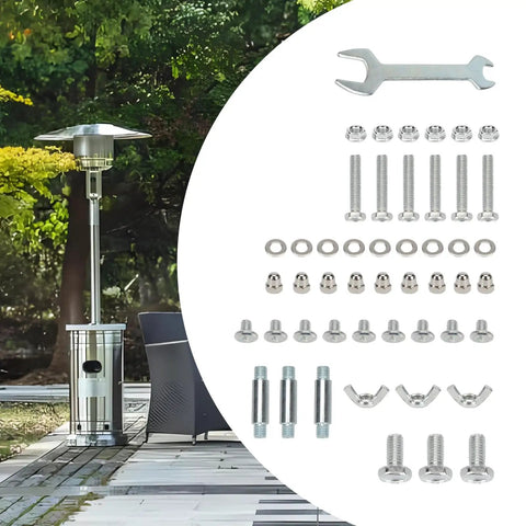 Patio Heater Replacement Hardware Kit With Stainless Steel Bolt And Nut Set For Propane Outdoor Heaters, Reflector Shield