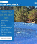 Pool Cover Drainer Kit For Above Ground Pools Premium Siphon With 16 Feet Hose And Pump showcased on pool cover