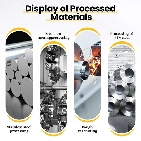 Image showing stainless steel processing, precision turning, rough machining, and processing of 45# steel.