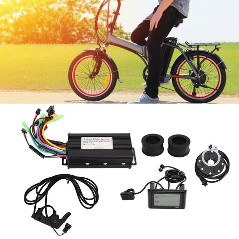 Three Mode Sine Wave Brushless DC Motor Controller Kit for DIY Electric Bike Projects, components displayed on grass background