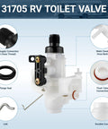 RV Toilet Valve Kit Replacement Fits Thetford Aqua Magic V High And Low Models Freeze Resistant And Leak Resistant Replaces 31705 31688 31687 31653 durable valve with seal and hose barb