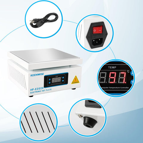 110V 1080W Soldering Hot Plate With LED Microcomputer Temperature Control For Pro Grade Precise Preheat And Rework In Lab 200X200mm Plate