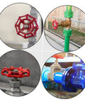 10 Pack Cast Iron Shutoff Hand Wheel Handles For Water Lines No Sweat Easy Open Close Operation Red Color Rugged Durable Sealing