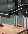 Beefy Tapping Cantilever Bracket For CNC Aluminum Alloy Machines With 130mm Stroke And 0 To 44mm Clamp Range in use