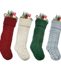 Cozy Knitted Christmas Stocking Gift Bags For Candy Treats And Small Gifts Door Window Wall Decor Holiday Stocking Decorations
