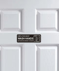 Premium Self Adhesive Must Wash Hands Sign 9 By 3 Inch Durable Acrylic Hand Washing Sign With Symbols on door