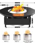 Surround Tabletop For Solo Stove Bonfire Ranger Two Point Zero And Mesa With UV Resistant Fabric Guard And Thick Black Metal Adjustable Fire Pit Surround For Patio Backyard Campfire Vibes Kid Safe And Pet Friendly