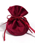 Soft Plush Dope Velvet Jewelry Pouches 12 Pack With Drawstring Closure in Wine Red, perfect for metals and gems.