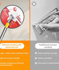 Comparison between 9 Inch Drywall Sander With 81 Inch Extension Pole Kit Aluminum Connector And 15 Sanding Discs In 80 100 120 180 240 Grits Built Tough Easy Grip Hand Sander For Painting Prep And Finishing Projects and traditional manual sanding
