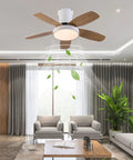 Ceiling Fan with Light 2200 Lumens 3 Color Temperature Flush Mount Indoor in a modern living room.