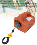 Heavy Duty Electric Hoist Winch 660 LB Capacity With 1500W Motor For Garage Use, 25 Foot Lift Height And Fast Speed Plus Us Plug Power showing remote control and hook.