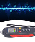 Pro Grade Digital Vibration Analyzer With Color LCD Display And Screw Interface Probe Measures Displacement Velocity Acceleration And Frequency With Backlit Screen For Easy Multi Direction Readouts And Precise Field Diagnostics. handheld meter with strap