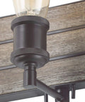 Close-up of Rustic Wood And Oil Rubbed Metal Vanity Lights Farmhouse Wall Sconces adjustable socket detail.