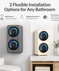 Super Compact Dual Tank Mini Washing Machine With Auto Wash And Dry Settings Ideal For Dorm Life And Studio Apartments in matte grey and cream white.