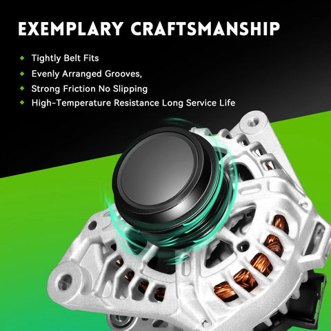 New OEM-Quality Alternator Replacement For 1.8L And 2.0L Hyundai Elantra 2011-2017 close-up view with craftsmanship details