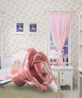 Cute Eight Pack Pink Rose Ceramic Cabinet Knob Set With Screws Vintage Floral in bedroom setting
