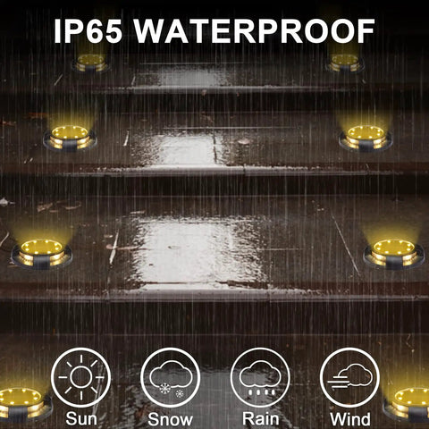 12 Pack Solar Lights Outdoor Waterproof Ground Landscape Lighting For Patio Pathway Lawn Driveway Walkway With 12 LED Beads