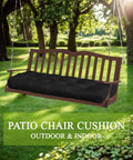 Water Repellent Outdoor Bench Cushion 44x19 With Tufted Style And Cozy Comfort on patio swing in garden setting.