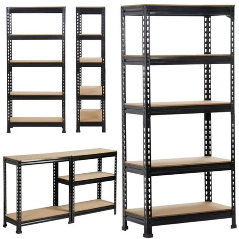 Five Tier Boltless Adjustable Steel Storage Shelf Unit Black The Ultimate Workhorse For Home Garage Office Kitchen And Shop