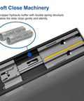 Soft Close Drawer Slide With Three Fold Full Extension Heavy Duty 100 Pound Load Capacity Ball Bearing Side Mount Black Finish