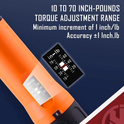 All-In-One Precision Quarter Inch Torque Screwdriver Set torque range 10 to 70 inch-pounds display detail