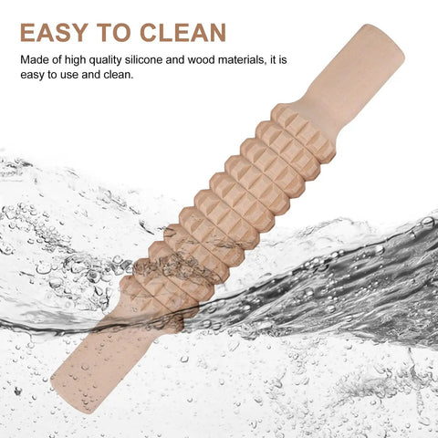 4 Piece Plasticine Rolling Pin Set With Wooden Handles For Dough, Embossing And Bakeware, Kid Friendly, easy to clean feature