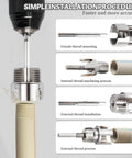 All In One Pipe Threader Kit For One Half, Three Quarter And One Inch PVC Pipes With Internal And External Dies, Hex Shank Thread Cutting Tool For Leak Proof Plumbing No Tool Swapping For Gas And Irrigation Projects showing simple installation procedure.