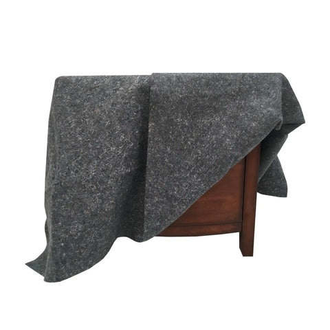 Heavy Duty Pro Grade Moving Blankets Textile Skins 54x72 Inches Pads 1.66 Lbs Each Pack Of 24 Gray covering wooden furniture.