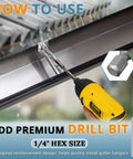 Installation of 5 Inch Gutter Hangers And Hidden Bracket Set For Sagging Gutters, No Fuss Install Quick Screw System with drill bit.