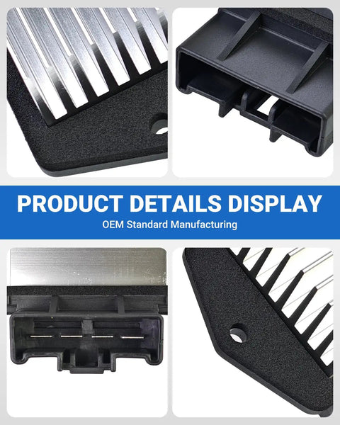 Solid Drop-In Blower Motor Resistor for Ram 1500 2500 3500 and Jeep, showing detailed connectors and heat sink.