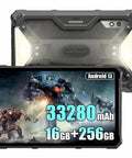Badass Rugged Tablet Running Android Thirteen With Sixteen Gb Ram And Two Fifty Six Gb Storage Encased In A Rock Solid Ip Six Eight Shell designed for outdoor use, showing rugged design and dual camera.