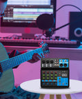 5 Channel Audio Mixer With Bluetooth USB MP3 Stereo 48V Phantom Power Pro DJ Mixing Console on table in studio