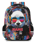 Front view of Personalized Dope Panda Backpack With Custom Name For Work And Travel College 16 Inch Laptop Bag