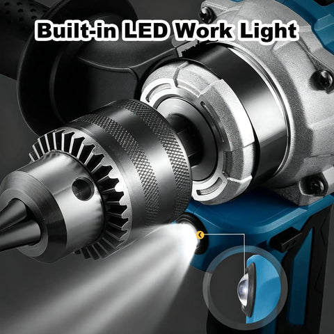 Built-in LED work light feature of the No Fuss 2 In 1 Cordless Drill And Mixer Boasts A Slick 180 Degree Swivel Handle And Snappy 2 Speed Torque.