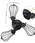 Vintage Wire Cage Semi Flush Mount Ceiling Light 3 Light Industrial Black Metal Fixture with 180° rotation feature