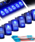 6 Pack DIY Rocker Switch Kit With Laser Etched ON OFF Patterns SPST DPDT 5 Pin 7 Pin 12V 24V Toggle Switches
