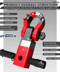 Heavy Duty Off Road Towing Kit with 2 Inch Shackle Hitch Receiver, showing electro-galvanized design and forged steel material