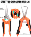 3 Pack Garden Shears Set Stainless Steel Pruning Scissors For Gardening Flowers Fruits And Trees With Ergonomic One Hand Handles