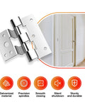Smooth As Butter Galvanized Steel Combination Door Hinges 3 Pack For Mobile Home Storm And Aluminum Doors close-up view revealing precision design.