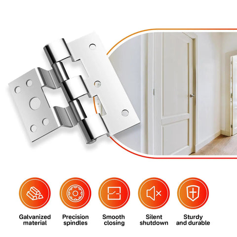 Smooth As Butter Galvanized Steel Combination Door Hinges 3 Pack For Mobile Home Storm And Aluminum Doors close-up view revealing precision design.