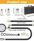 Pro Grade Deluxe Compression Test Kit For Gasoline Engines With Dual Scale Gauge 14mm Flex Sockets 10 18mm Adapters