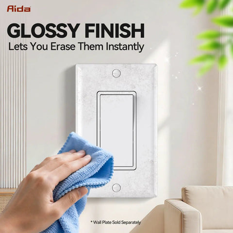 Cleaning 20 Pack White Single Pole Square Rocker Light Switches Self Grounding 15 Amp Decorative Residential UL Listed Glossy