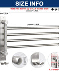 Swivel Towel Rack With 4 Arm Design, 13.8 Inch 304 Stainless Steel Wall Mounted Towel Holder, Space Saving, Rustproof