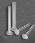 Top Drawer Nickel Plated Chicago Binding Screw Kit holding 230 pieces of assorted post extenders with Phillips heads on gray background.