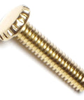Brass Knurled Head Screws 8-32 X 3/4 Inch Pack Of 25 Coarse Thread Fasteners for DIY projects, brass finish, side view