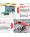 Portable Mini Crawler Crane With Wireless Handheld Transmitter And Dependable Hydraulic Pump in use lifting loads on a rooftop.