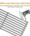 Heavy Duty Thick 9Mm Stainless Steel Cooking Grates Four Pack showing solid rods with precision measurement caliper.