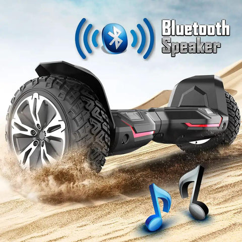 Warrior 8.5 Inch All Terrain Off Road Scooter with Bluetooth speakers and LED lights self balancing on sand